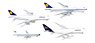 ルフトハンザ航空 (A321 x1、747-8 x3) 4機セット (完成品飛行機)