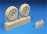 Tire (Block Tread) & Wheel (4 Holes) Set for Spitfire (Plastic model)