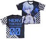 Evangelion Rei Ayanami Both sides Full Graphic T-shirt S (Anime Toy)