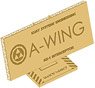 Label `RZ-1 A-Wing` (Plastic model)