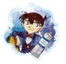 Detective Conan Wet Color Series Acrylic Key Ring Conan Edogawa (Anime Toy)