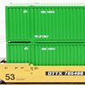Gunderson MAXI-IV Double Stack Car TTX New Logo #DTTX765496 (with EMP 53 Feet Green Containers) (3-Car Set) (Model Train)
