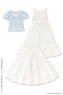 AZO2 Early Summer Dress Set (White x Light Blue) (Fashion Doll)
