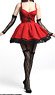 Super Duck 1/6 Female Sexy Gothic Dress Set Red (Fashion Doll)