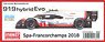 919 hybrid Evo Spa-Francorchamps 2018 (Metal/Resin kit)