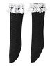 Picco D Lace High Socks (Black) (Fashion Doll)