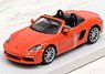 Porsche 718 Boxster Convertible Orange (Diecast Car)