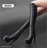 1/6 High-heeled Boots for Women Black (Fashion Doll)