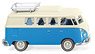 (HO) VW T1 Camper Van Pearly White / Blue (Model Train)