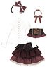 AZO2 Sahra`s a la mode Twinkle Twinkle Dress Set (Bordeaux x White) (Fashion Doll)