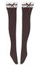 AZO2 Lace Ribbon Knee-Socks (Brown x Brown Ribbon) (Fashion Doll)