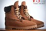 Leather Boots for Men C Brown Matte (Fashion Doll)