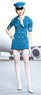 Sexy Female Fly Attendant Suit Set Blue (Fashion Doll)
