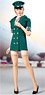 Sexy Female Fly Attendant Suit Set Green (Fashion Doll)