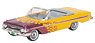 (HO) Chevrolet Impala 1961 Convertible Hot Rod Yellow / Fire Pattern (Model Train)