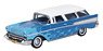 (HO) Chevrolet Nomad 1957 Hot Rod Blue / Fire Pattern (Model Train)