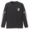 Attack on Titan The Survey Corps Sleeve Rib Long Sleeve T-Shirt Black S (Anime Toy)