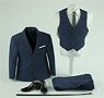 Gentlemen Stripe Suit Set Dark Blue for Massive (Fashion Doll)