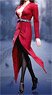 Deep V Neck Dress Red (Fashion Doll)