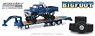 1974 Ford F-250 Monster Truck on Gooseneck Trailer with Regular and Replacement 66` Tires (Diecast Car)