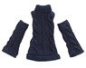 Turtleneck Knit One-piece (Navy) (Fashion Doll)