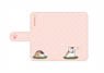 Natsume`s Book of Friends Slide Notebook Type Smartphone Case Pastel Pink (M Size) (Anime Toy)