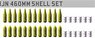IJN BB Yamato Class 460mm Shell Set (Type 91, Type 3, Charge, 12pcs Each) (Plastic model)