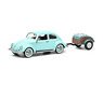 VW Beetle Ovali Turquoise w/ Trailer (Diecast Car)