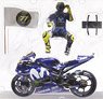 Yamaha YZR-M1 Movistar Yamaha Valentino Rossi MotoGP Catalunyia 2018 w/Figurine,Flag (Diecast Car)