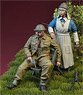 WWII Belgian Nurse with Wounded BEF Sodier Belgium 1940 (Plastic model)