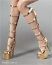 Female Fashion Boots Strap Gold (Fashion Doll)