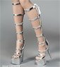 Female Fashion Boots Strap Silver (Fashion Doll)