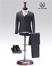 Male Suits Set 2.0 for Narrow Shoulder Gray (Fashion Doll)