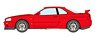 Nissan Skyline GT-R (BNR34) V-spec 1999 Active Red (Diecast Car)