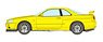 Nissan Skyline GT-R (BNR34) V-spec 1999 Lightning Yellow (Diecast Car)