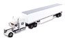 International Lone Star with Sleeper in White with 53` Dry Van Skirted Trailer (Diecast Car)