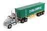 International LoneStar Day Cab W/Skeleton Trailer & 40` Dry Good Sea Container China Shipping (Diecast Car)