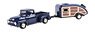 1956 Ford F-100 Pickup With House Trailer (Navy) (Diecast Car)