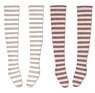 PNXS Border Knee-Socks D Set (Beige x White/Light Brown x Pink) (Fashion Doll)