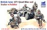 British Army ATV Quad Bike and Trailer w/Soldier (4 Figures) (Plastic model)