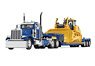 Peterbilt Model 379 Day Cab with Fontaine Renegade Extendable Lowboy with Flip Tail and Komatsu D155AX-8 SIGMA Dozer with Ripper (Diecast Car)