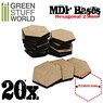 MDF Bases - Hexagonal 25mm (20 Pieces) (Display)