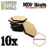 MDF Bases - Hexagonal 35mm (10 Pieces) (Display)