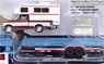 Truck and Trailer 1993 Ford F-150 with Camper and Open Car Trailer Wild Strawberry Poly (ミニカー)