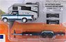 Truck and Trailer 1993 Ford F-150 with Camper and Open Car Trailer Caymen Blue Poly (ミニカー)