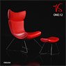 Chair & Footstool Set Red (Fashion Doll)