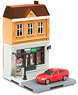 Diecast Car Diorama Street 6 Sports Shop & BMW X6 Red (Diecast Car)