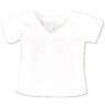 V-neck T-shirt (Obitsu 11 Wearable) (White) (Fashion Doll)