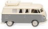 (HO) VW T1 Camping Bus Pearl White / Gray (Model Train)