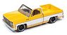 1973 Chevy Cheyenne Truck Fleetside Lowered - Dark Yellow w/White Roof and White Sides (ミニカー)